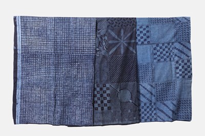 Lot 298 - Three Yoruba adire eleko indigo cloths