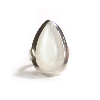 Lot 179 - A silver moonstone ring
