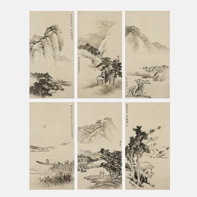 Lot 224 - Six Chinese ink paintings