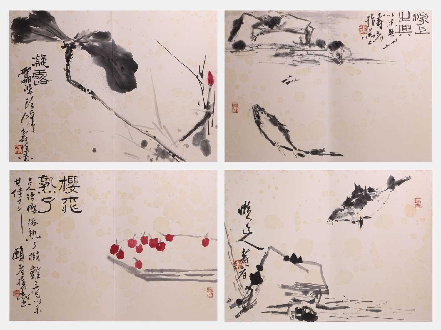 Lot 200 - Four Chinese gouache paintings