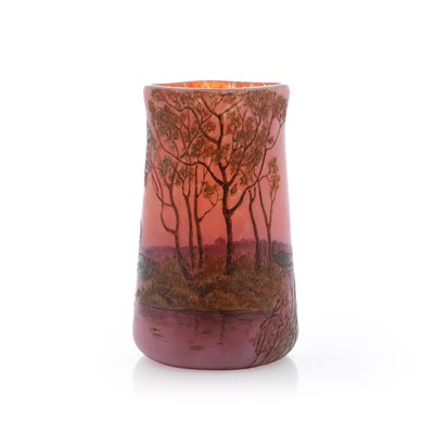 Lot 106 - A Legras landscape cameo glass vase