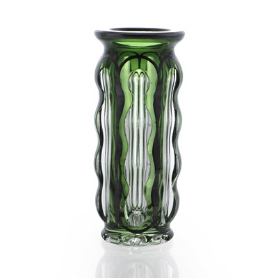 Lot 205 - A Val St Lambert silver-mounted glass vase