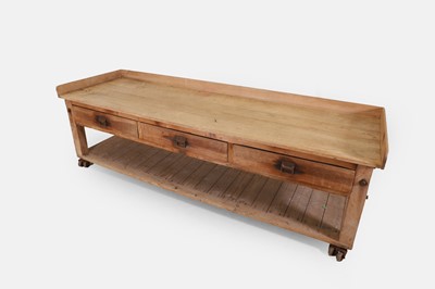 Lot 143 - A large sycamore baker's table