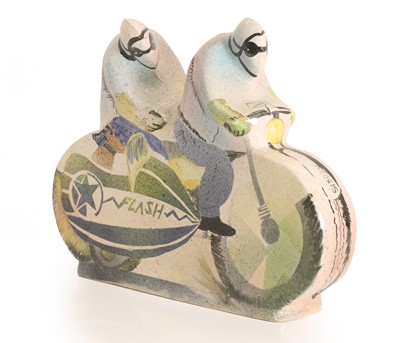 Lot 21 - An Art Deco-style ceramic motorcyclist