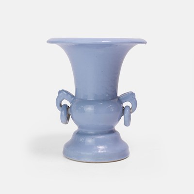 Lot 116 - A Chinese blue-glazed gu vase