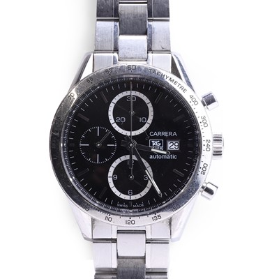 Lot 465 - A gentlemen's stainless steel Tag Heuer 'Carrera' automatic chronograph bracelet watch