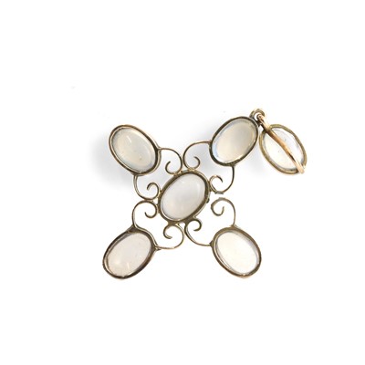 Lot 60 - A moonstone cruciform pendant