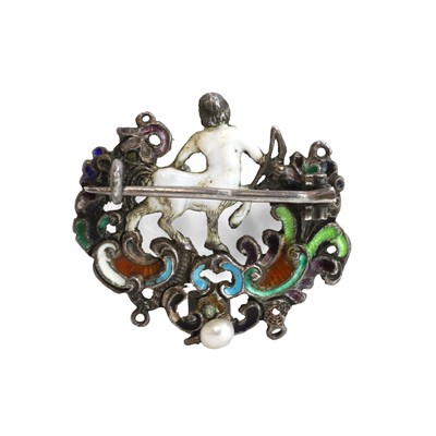 Lot 51 - A Renaissance Revival enamelled centaur brooch