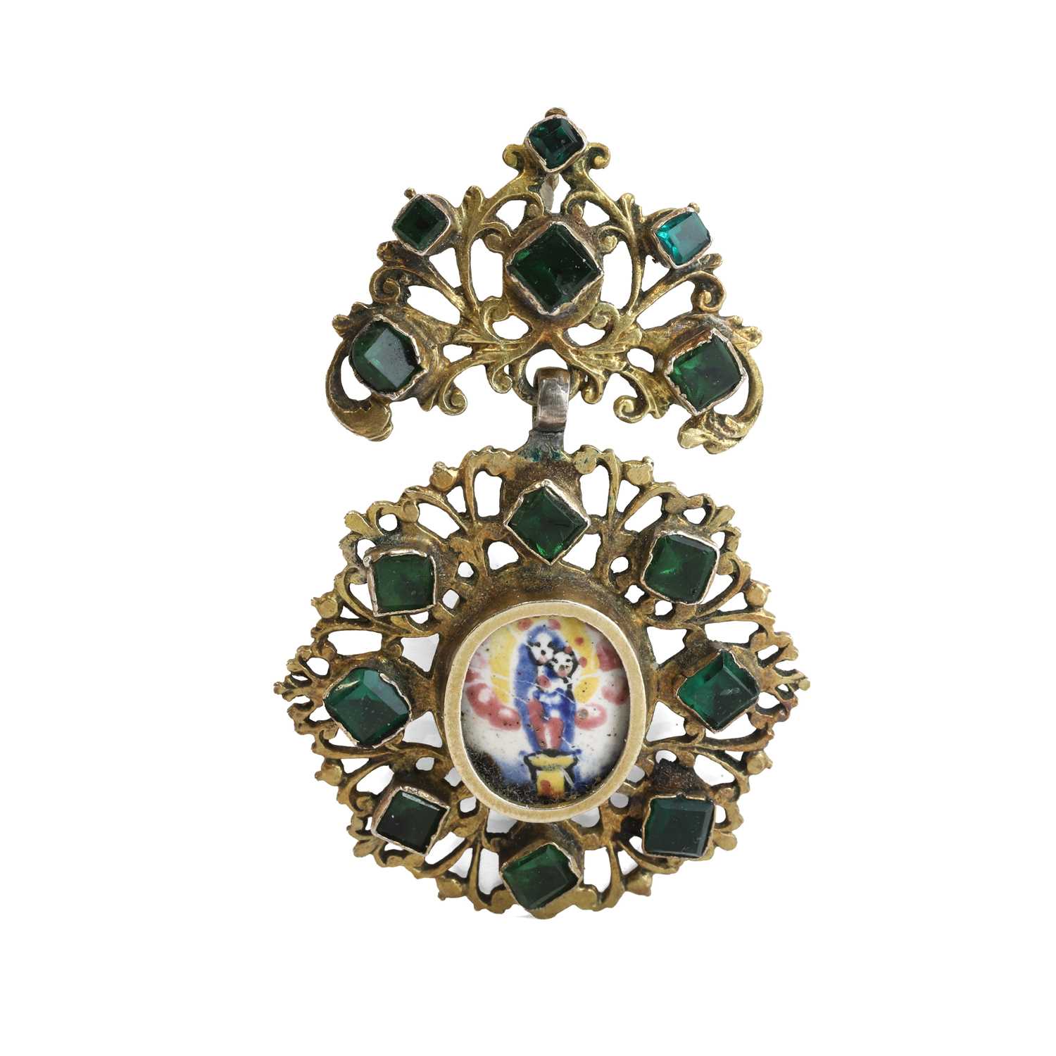 Lot 50 - A late 19th century paste set pendant
