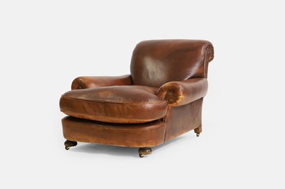 Lot 606 - A late Victorian leather club armchair