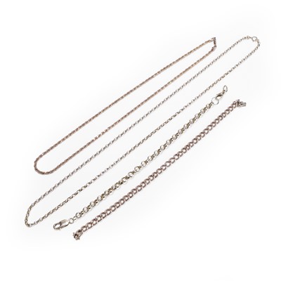 Lot 260 - A group of gold chains and bracelets
