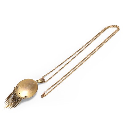 Lot 7 - A twist rope chain suspending a Victorian tassel pendant