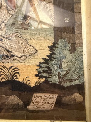Lot 158 - A biblical silk embroidered picture