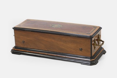 Lot 59 - A large amboyna and kingwood-cased musical box