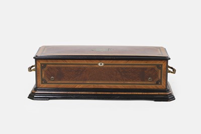 Lot 59 - A large amboyna and kingwood-cased musical box
