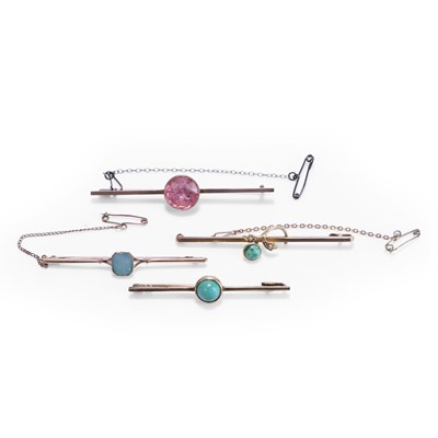 Lot 255 - A group of four antique bar brooches