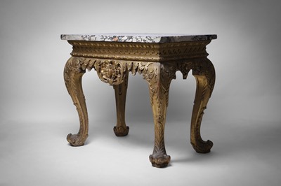 Lot 9 - A George II carved giltwood side table in the manner of William Kent