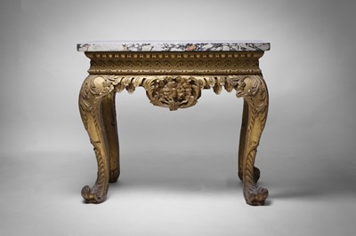 Lot 9 - A George II carved giltwood side table in the manner of William Kent