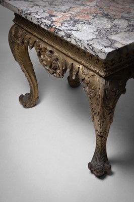 Lot 9 - A George II carved giltwood side table in the manner of William Kent