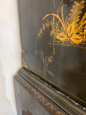 Lot 1 - A Queen Anne black-and-gilt japanned cabinet-on-stand