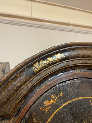 Lot 1 - A Queen Anne black-and-gilt japanned cabinet-on-stand