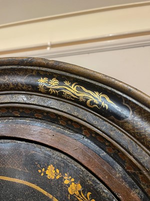 Lot 1 - A Queen Anne black-and-gilt japanned cabinet-on-stand