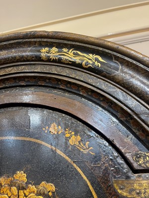 Lot 1 - A Queen Anne black-and-gilt japanned cabinet-on-stand