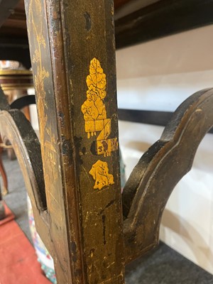 Lot 1 - A Queen Anne black-and-gilt japanned cabinet-on-stand