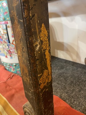 Lot 1 - A Queen Anne black-and-gilt japanned cabinet-on-stand