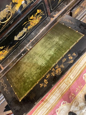 Lot 1 - A Queen Anne black-and-gilt japanned cabinet-on-stand