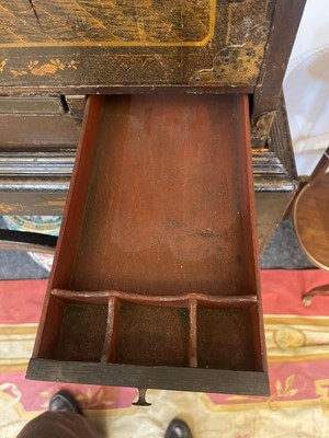 Lot 1 - A Queen Anne black-and-gilt japanned cabinet-on-stand