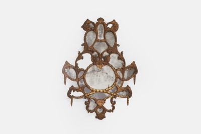 Lot 14 - A carved giltwood and carton pierre pier mirror