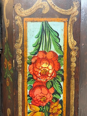 Lot 21 - A painted pine marriage cupboard