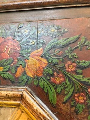 Lot 21 - A painted pine marriage cupboard