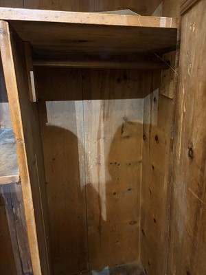 Lot 21 - A painted pine marriage cupboard