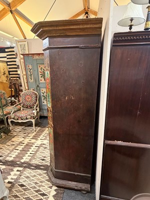 Lot 21 - A painted pine marriage cupboard