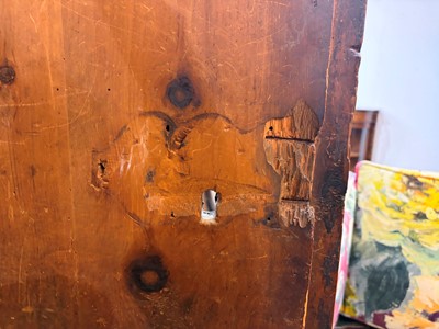 Lot 21 - A painted pine marriage cupboard