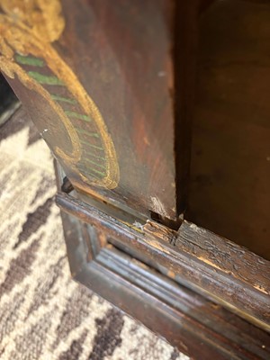 Lot 21 - A painted pine marriage cupboard