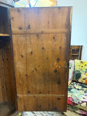 Lot 21 - A painted pine marriage cupboard