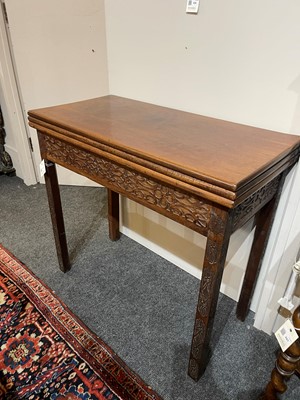 Lot 13 - A George III mahogany card table