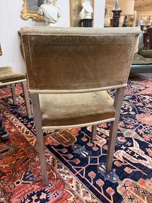 Lot 16 - Two George VI bleached beech Coronation chairs and a stool