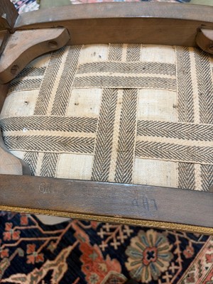 Lot 16 - Two George VI bleached beech Coronation chairs and a stool