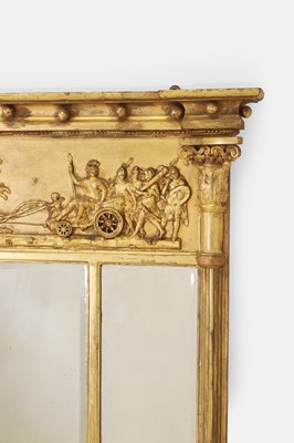 Lot 6 - A Regency-style giltwood and gesso overmantel mirror