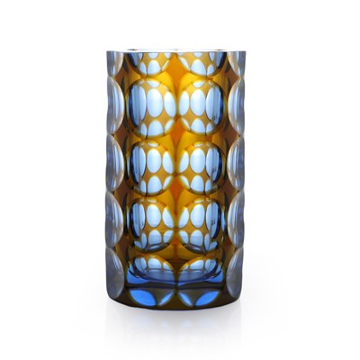 Lot 289 - A cased and cut-glass vase