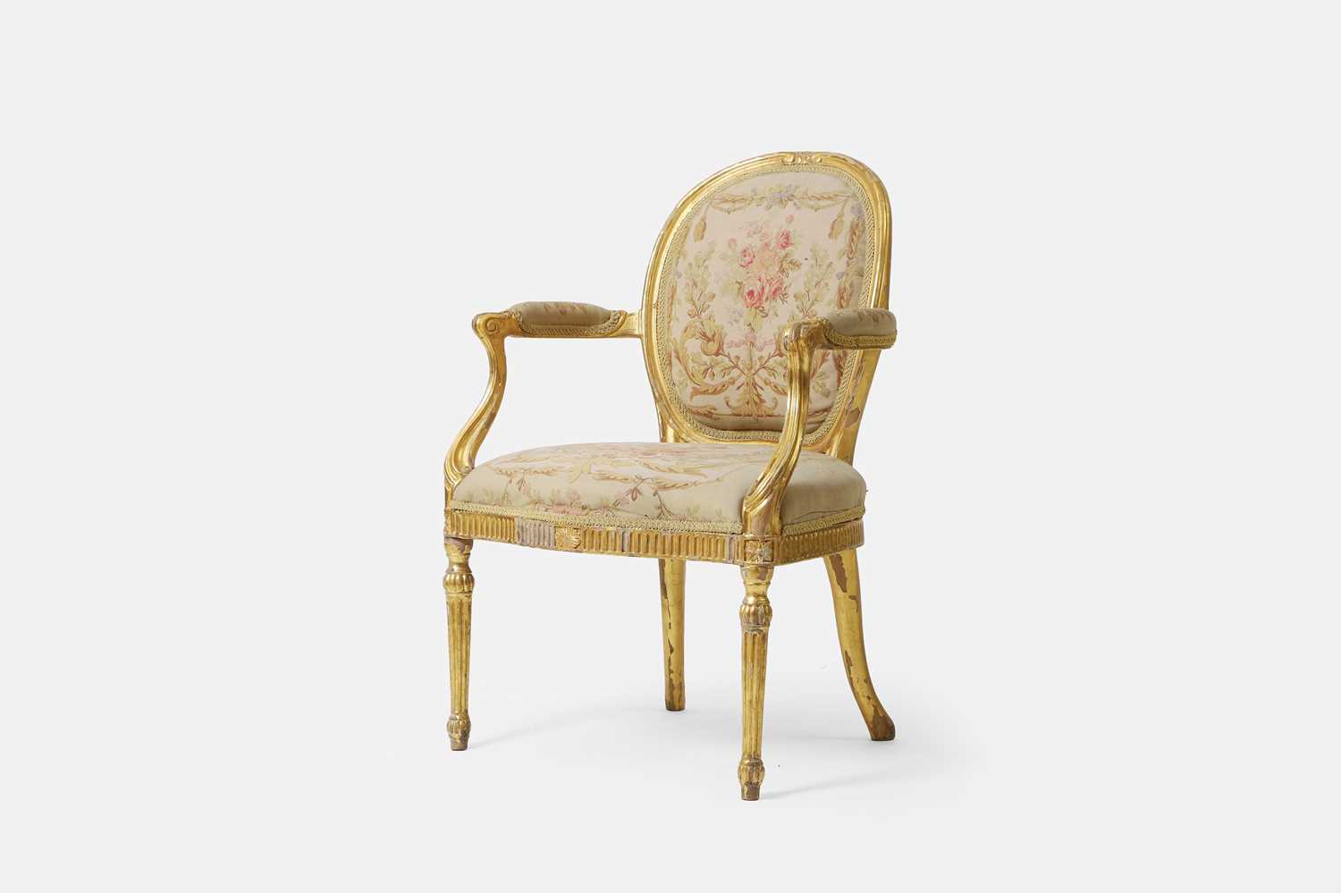 Lot 32 - A George III giltwood armchair attributed to Ince & Mayhew