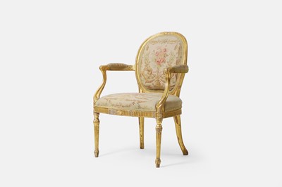 Lot 32 - A George III giltwood armchair attributed to Ince & Mayhew