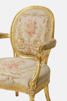 Lot 32 - A George III giltwood armchair attributed to Ince & Mayhew