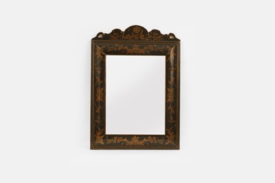 Lot 76 - A William and Mary-style black and gilt-japanned pier mirror