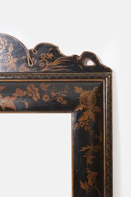 Lot 76 - A William and Mary-style black and gilt-japanned pier mirror