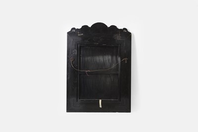 Lot 76 - A William and Mary-style black and gilt-japanned pier mirror